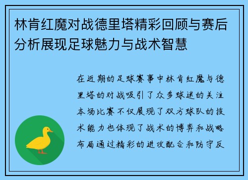 林肯红魔对战德里塔精彩回顾与赛后分析展现足球魅力与战术智慧